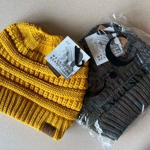 New winter hats with opening for ponytails